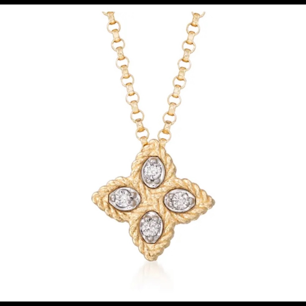Roberto Coin “Princess” Flower Pendant Necklace